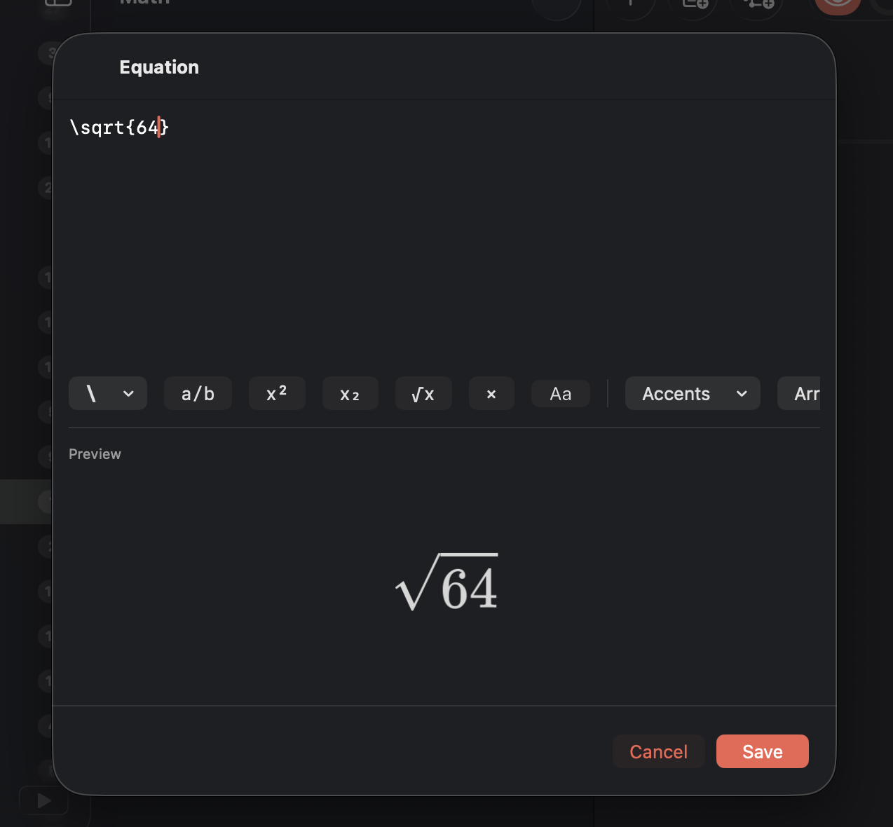 Equation editor on Mac